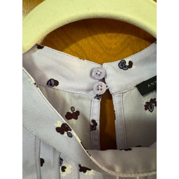 Ann Taylor Lilac Sleeveless Pleated Blouse - Picture 3 of 5